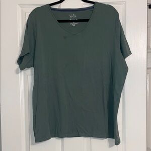 croft & barrow Olive Green V‑Neck Tee